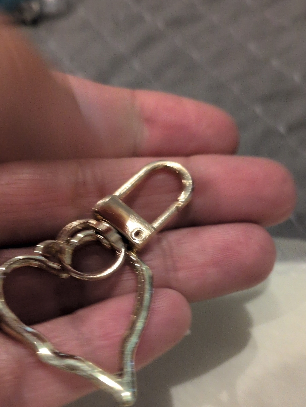 Gold Heart Keyring with Swivel Clasp